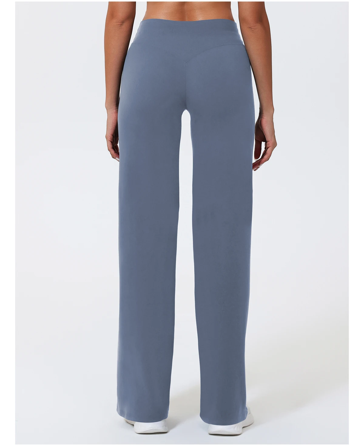 Hearuisavy Damen-Sporthose mit geradem Bein, Fitnessstudio-Bekleidung, nacktes Gefühl, Kompression, weites Bein, Yoga-Leggings, Pilates, Fitness-Strumpfhose – Detail 18