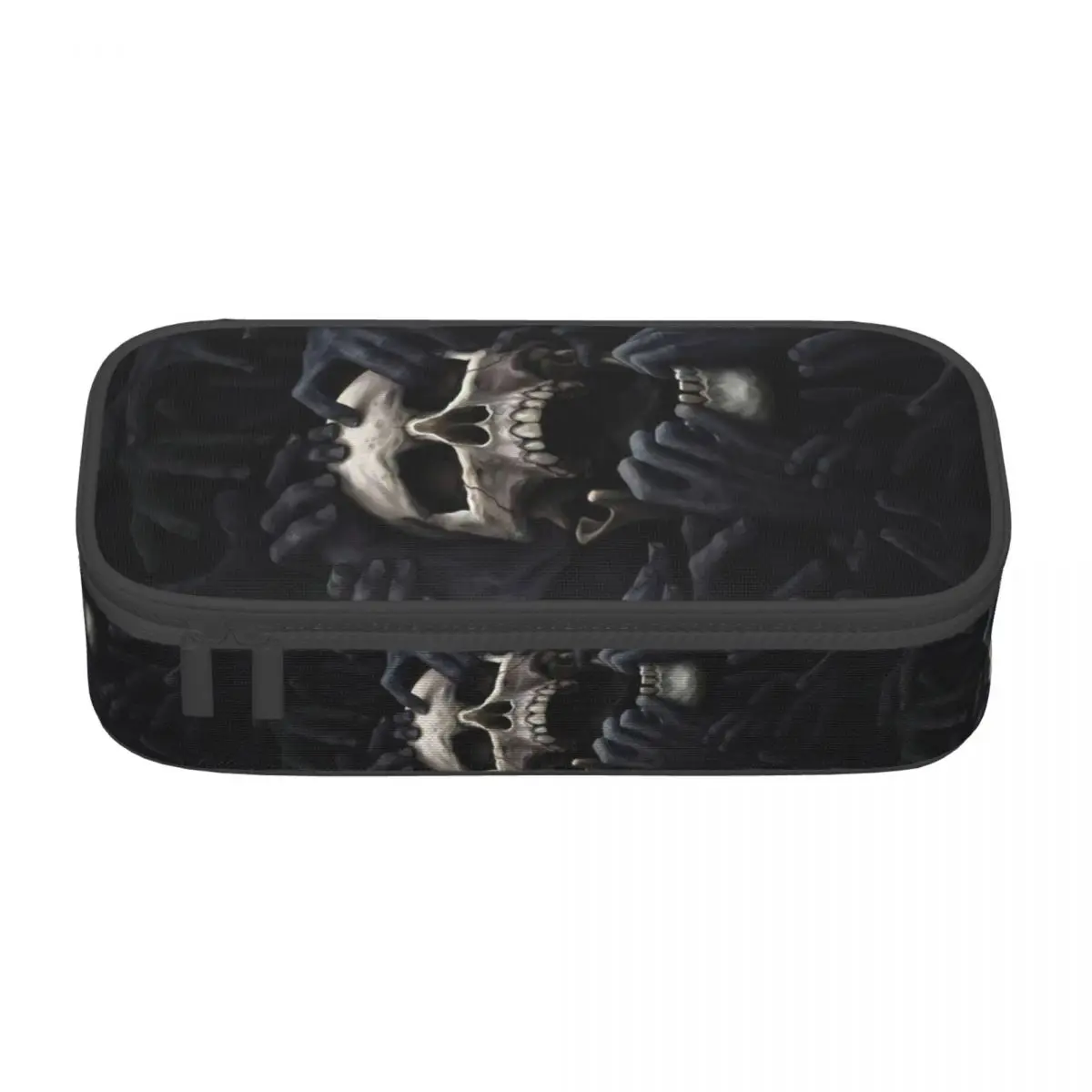 Imagem -02 - Malvado Hands Skull Pencil Cases Grande Storage Pen Bolsa Material Escolar Coreano Esqueleto Gótico Meninos Meninas Dia das Bruxas Personalizado