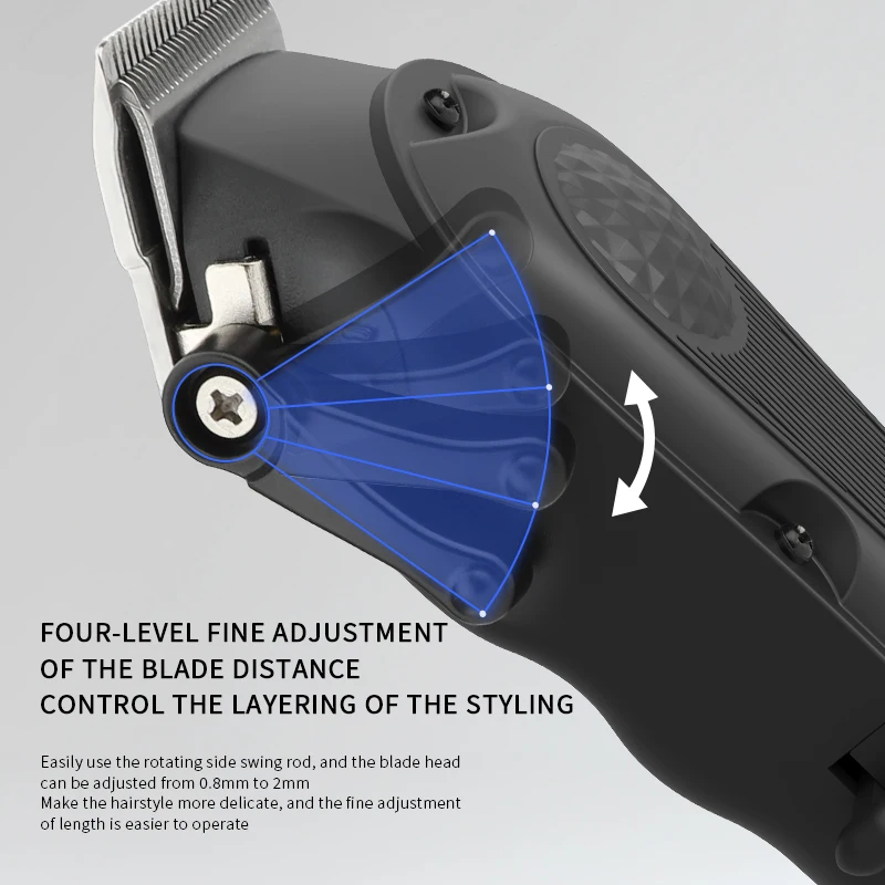 Resuxi YU01 Barber Electric Black Hair Clipper Rechargeable Professional Men's Cordless Barber Hair Cutting Machine 1200mAh