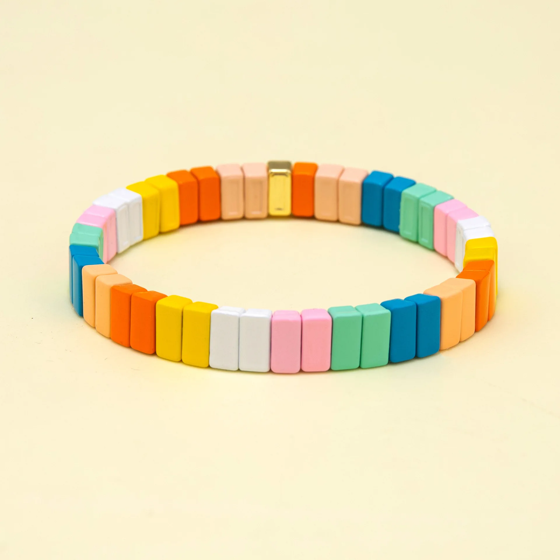 2026 Summer Candy Color Casual Style Enamel Enamel Beaded Custom Stacked Stretch Bracelet Gift Accessories for Women