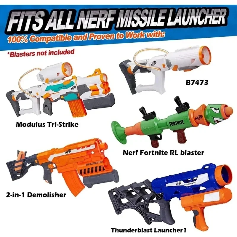 رغوة ميجا ميسيل عبوة حزمة لعبة الرصاص الملحقات المتوافقة مع Nerf Rocket N-Strike Elite Series Missile Blaster Launcher #6