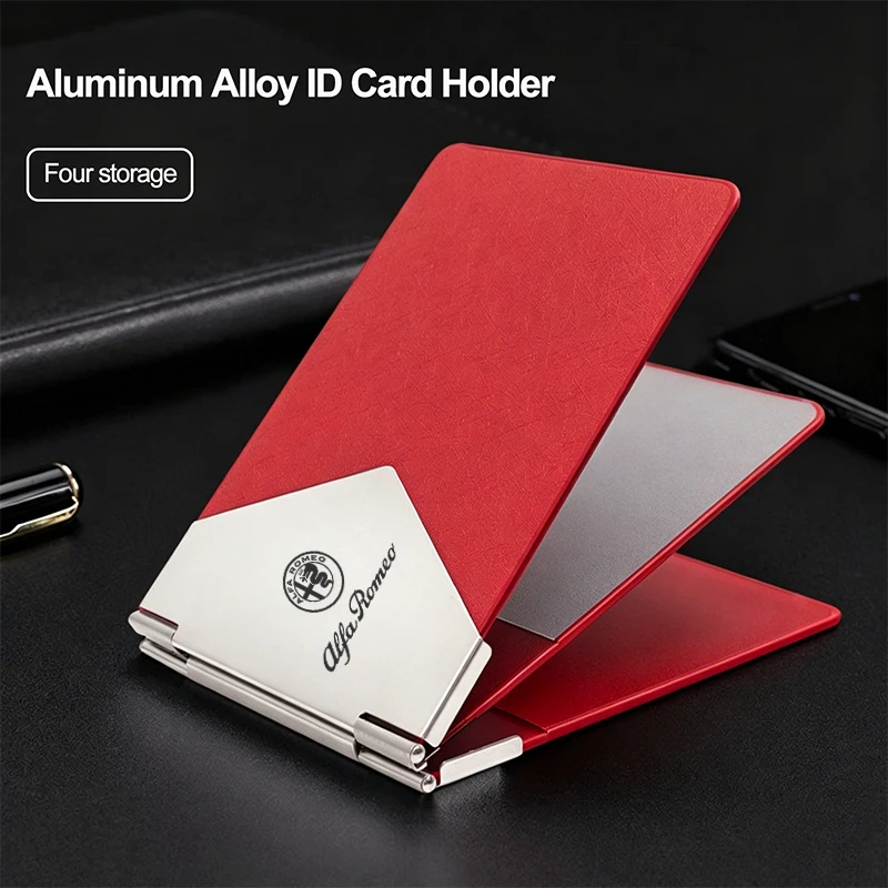 Leather Car Logo ID Document Holder Card Cover For Alfa Romeo 159 166 156 Spider Giulia Giulietta 8C Mito Tonale 147 Volante GT