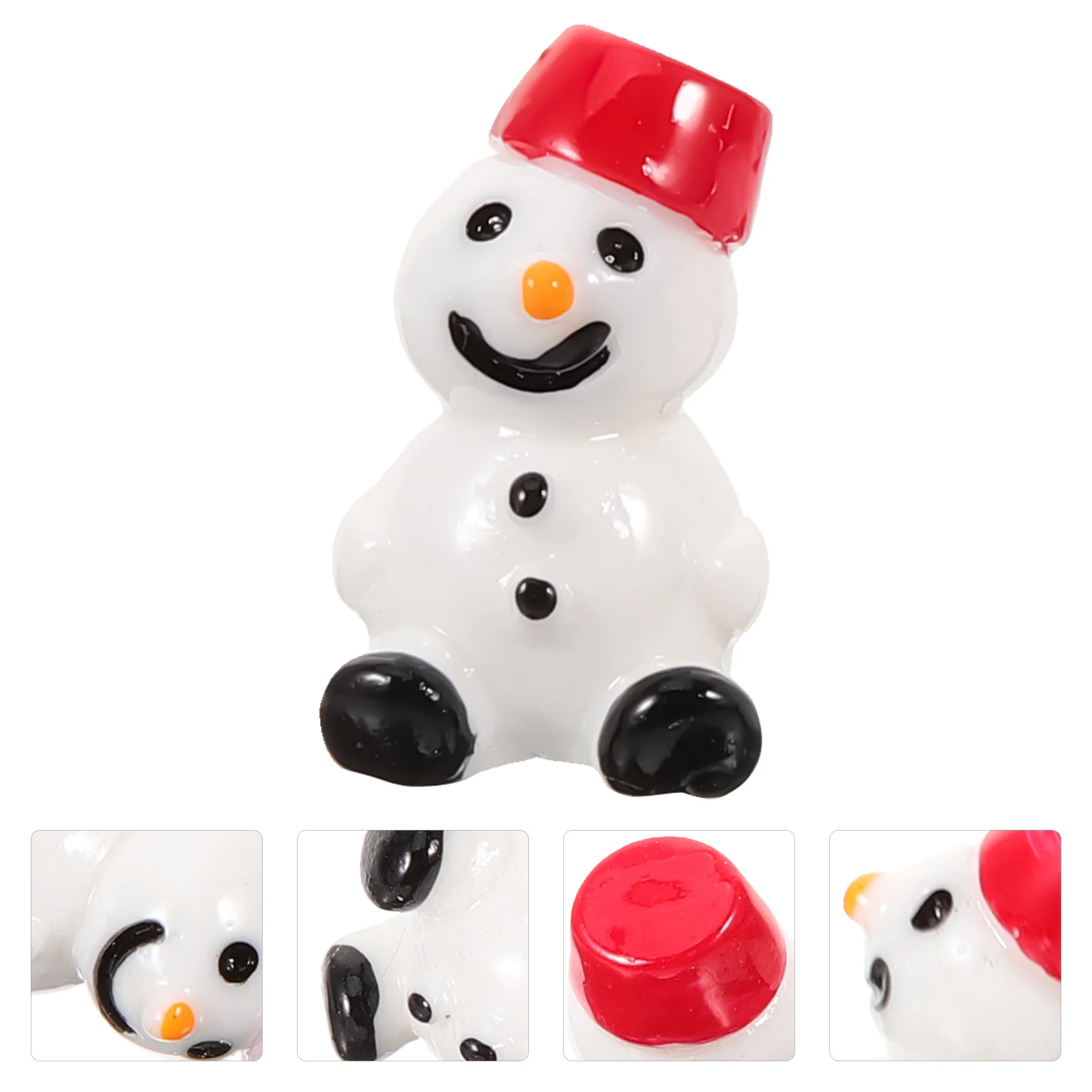 

10pcs Christmas Snowman Ornaments Miniature Figurines For Craft Keychain Pendant Charms Tiny Christmas Decor Room Bedroom Table
