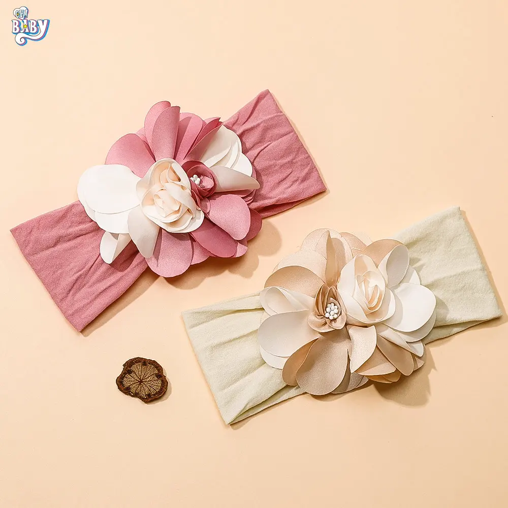 Baby Accessories for Newborn Toddler Kids Baby Girl Boy Flower Elastic Nylon Headbands Fashion Headwear Soft Hair Bands