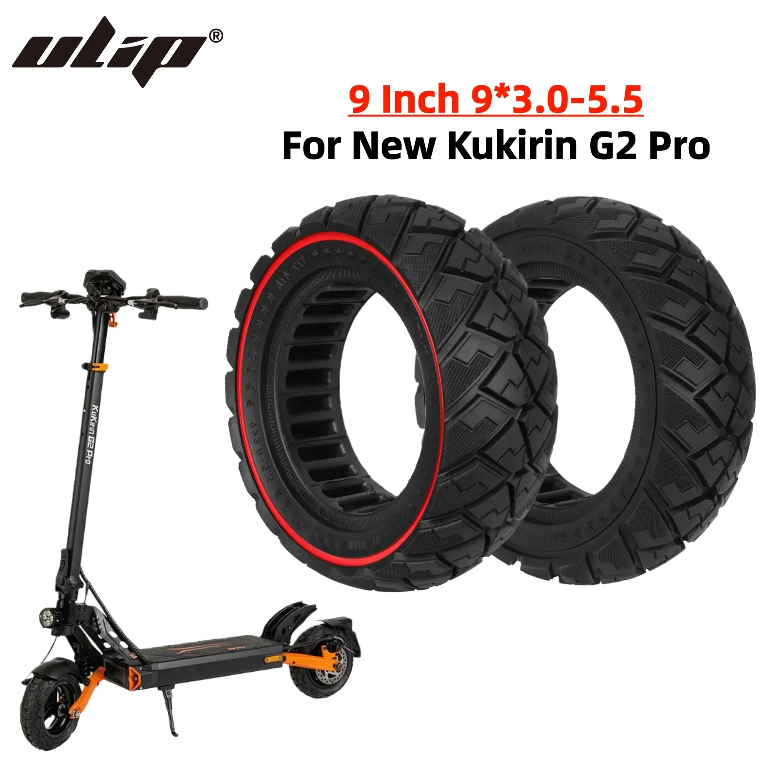 

Ulip 9 Inch Thicken Solid Tire 9x3.0-5.5 Honeycomb Shock Tyre for Kukirin G2 Pro All-Terrain Electric Scooter Tire Replacement