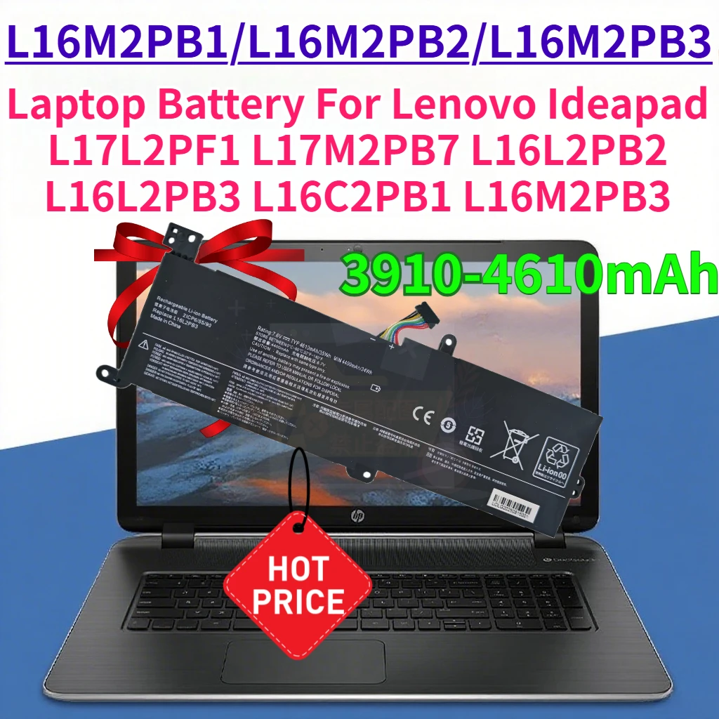 3910-4610mAh L16M2PB1 L16L2PB2 L16L2PB3 Laptop Battery for Lenovo Ideapad L17L2PF1 L17M2PB7 L16L2PB2 L16L2PB3 L16C2PB1 L16M2PB3