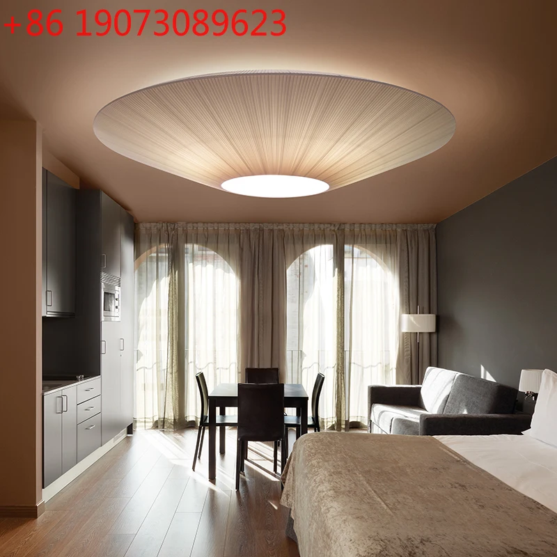 

2024 Ceiling Light Simple Round Whtie Fabric Planted Lamp Foyer