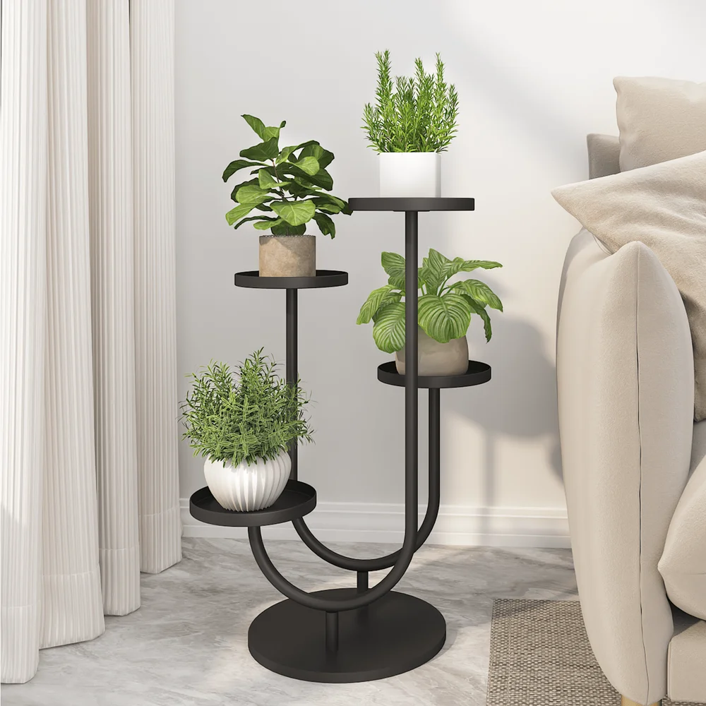 

Plant Stands Corner Plants Shelf For Indoor Tall Plant Stand Indoor Plants Display 4 Pots Black Planter Holder For Home Living