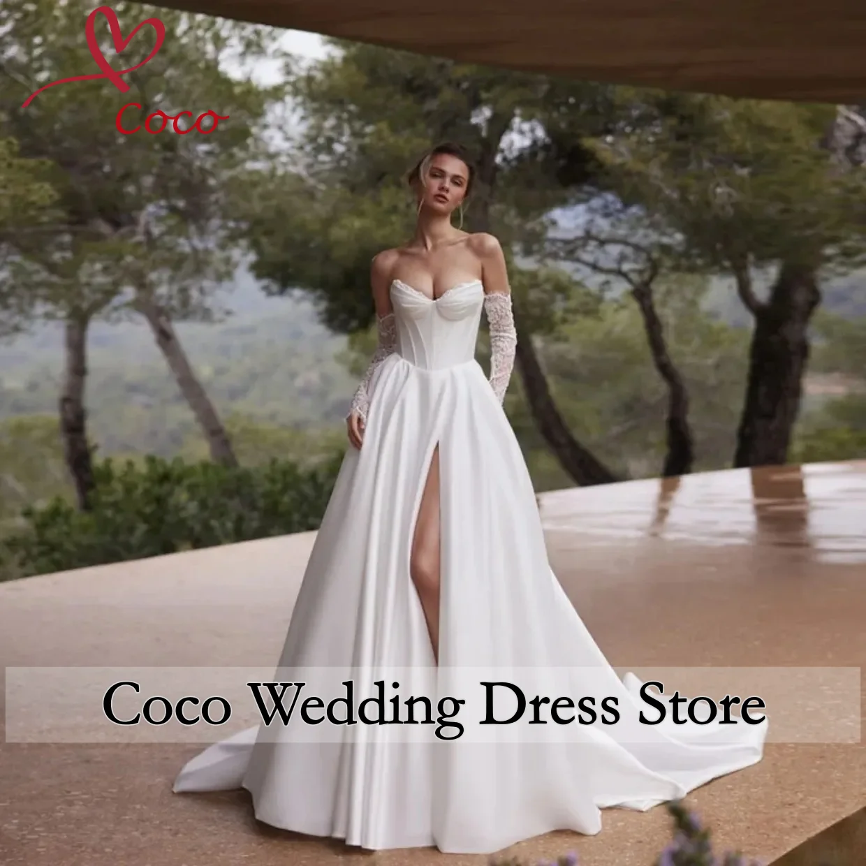 Customised Elegant Sweetheart Collar  Wedding Dresses Off The Shoulder Lace Printing Bridal Gowns Banquet Vestidos De Novias