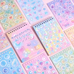 30 sheets Cute Cartoon Laser Colorful Flashing Film Paper Scrapbooking Stickers Book Decorative Material Aesthetic Stickers