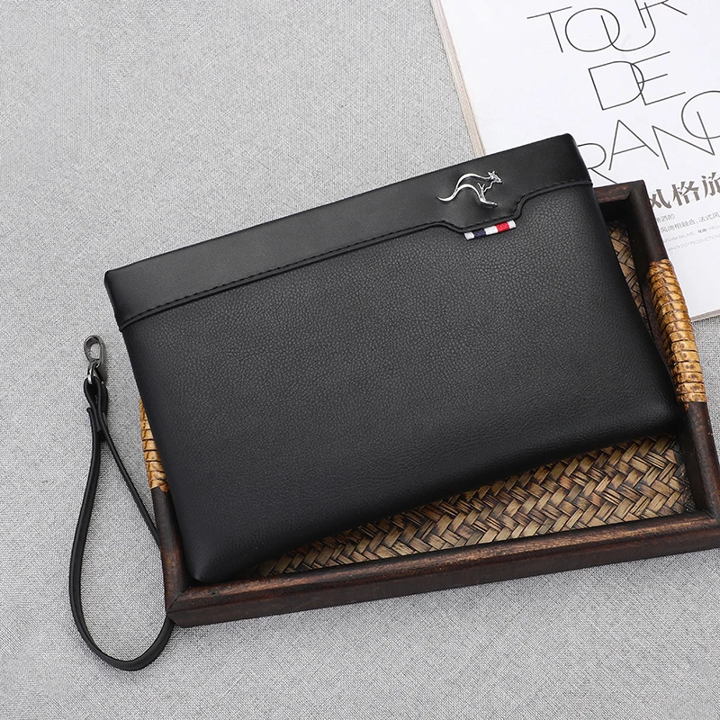 Bag for men Solid color PU leather men's envelope hand-held bag wallet card bag clutch bag bolsos para hombre sac a main handbag