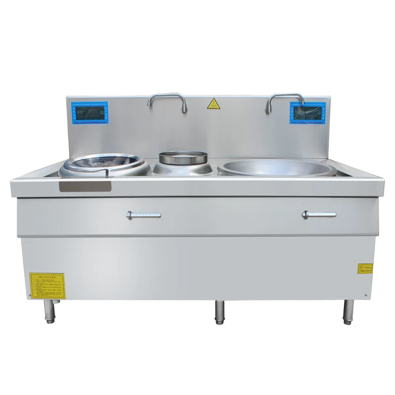 

Guangdong commercial electromagnetic double-head furnace 380V cauldron stir-fry combination stove
