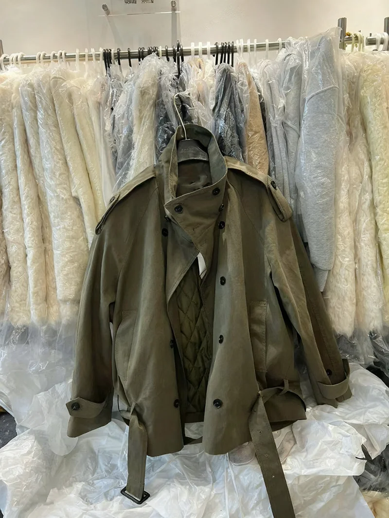 

Korean Sle Double Breasted Cotton Jaet Women's Winter Faion Casual Loose Coat Trendy All-Match Outerwear Commute Sle