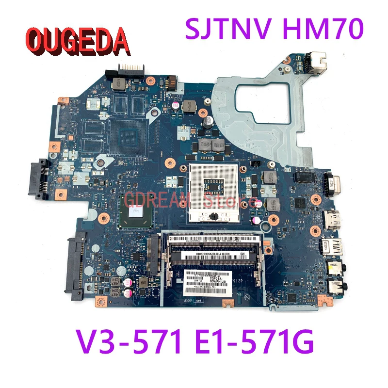 

OUGEDA NBC1F11001 LA-7912P Laptop Motherboard for ACER E1-571G V3-571 V3-571G hm70 SJTNV Main Board Full Tested