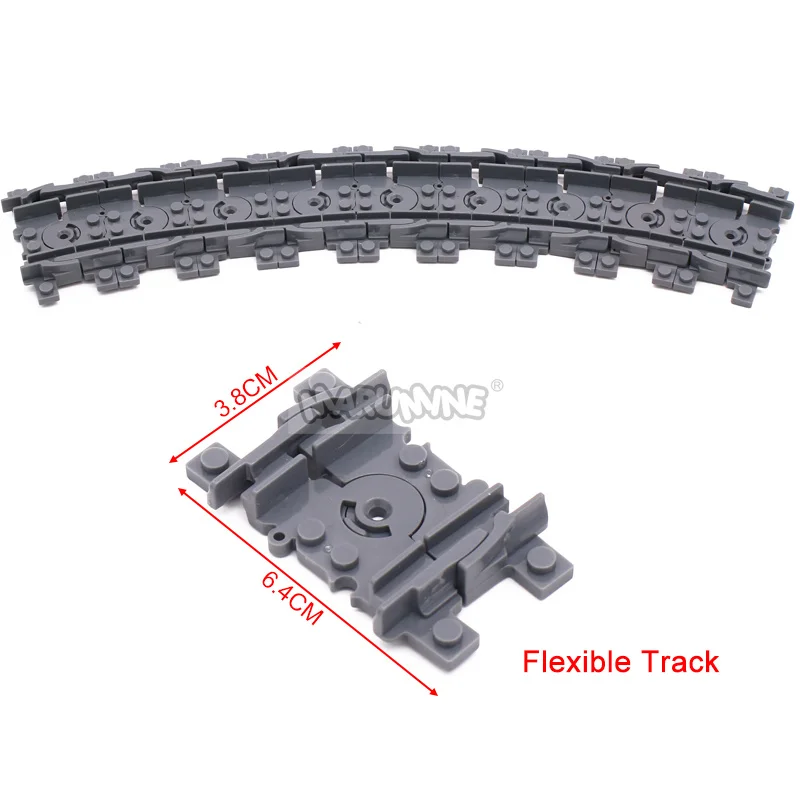 Marumine MOC City Trains Flexible Switch Railway Tracks Straight Curved Cross Rail 53400 88492 2861 2859 Compatible Bricks Parts