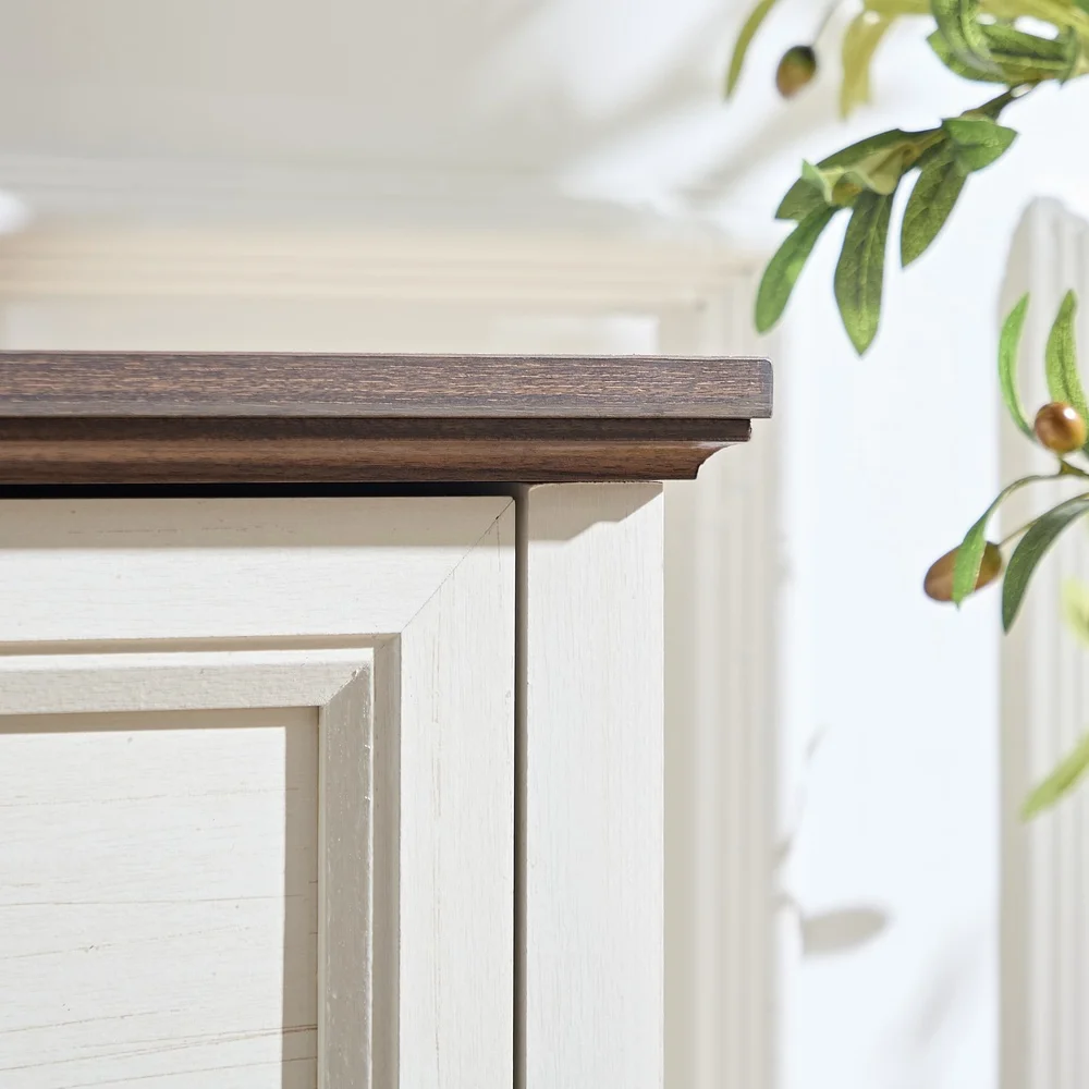 Comò in legno a 5 cassetti, organizer alto rustico con maniglie in metallo, ideale per camera da letto, soggiorno, facile montaggio