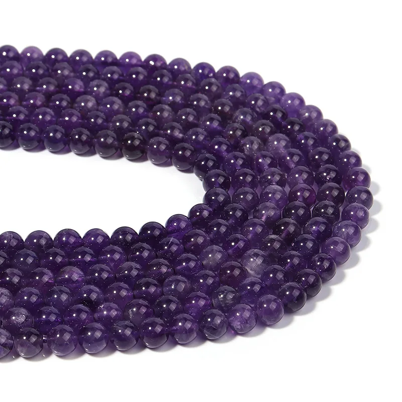 Natural Stone Amethysts Crystal Beads Round Loose Spacer 5A Bead For Jewelry Making Diy Bracelet Necklace Accessroy Finding 15