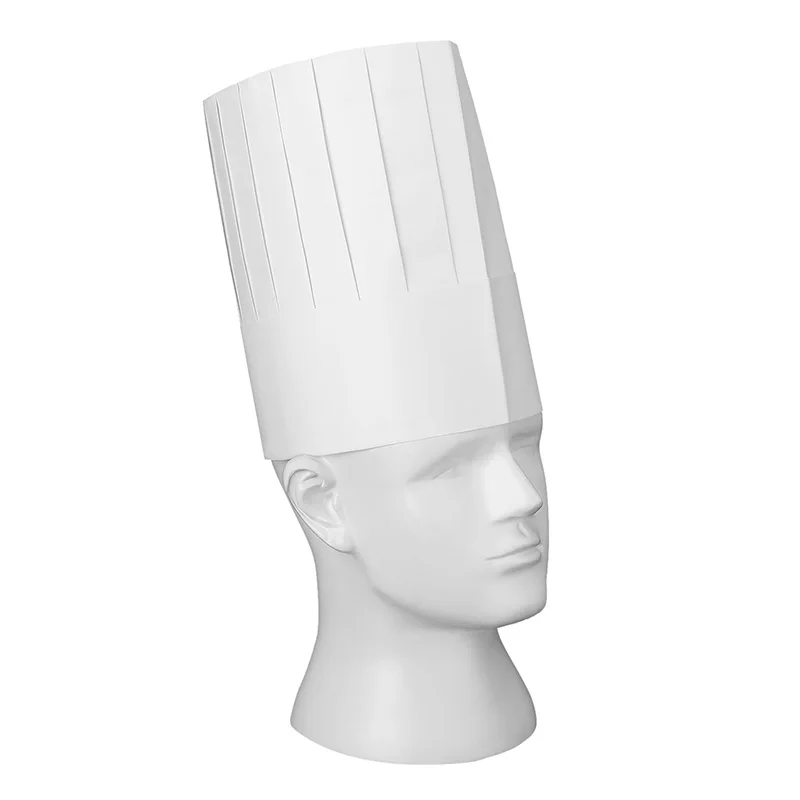 Disposable Chef Hat 10 Pcs Non-Woven High Hats Men's and Women's Kitchen Thickened Work Cap Catering Breathable Cooking Caps