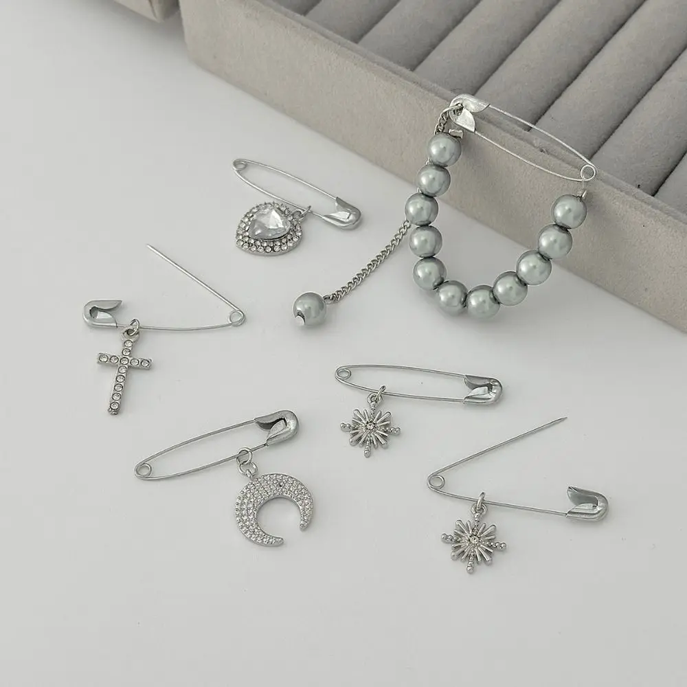 Punk Minimalist Style Tassel Chain Brooch Hip-hop Heart Pants Chain Pin Irregular Detachable Trouser Fastener Pants Decoration