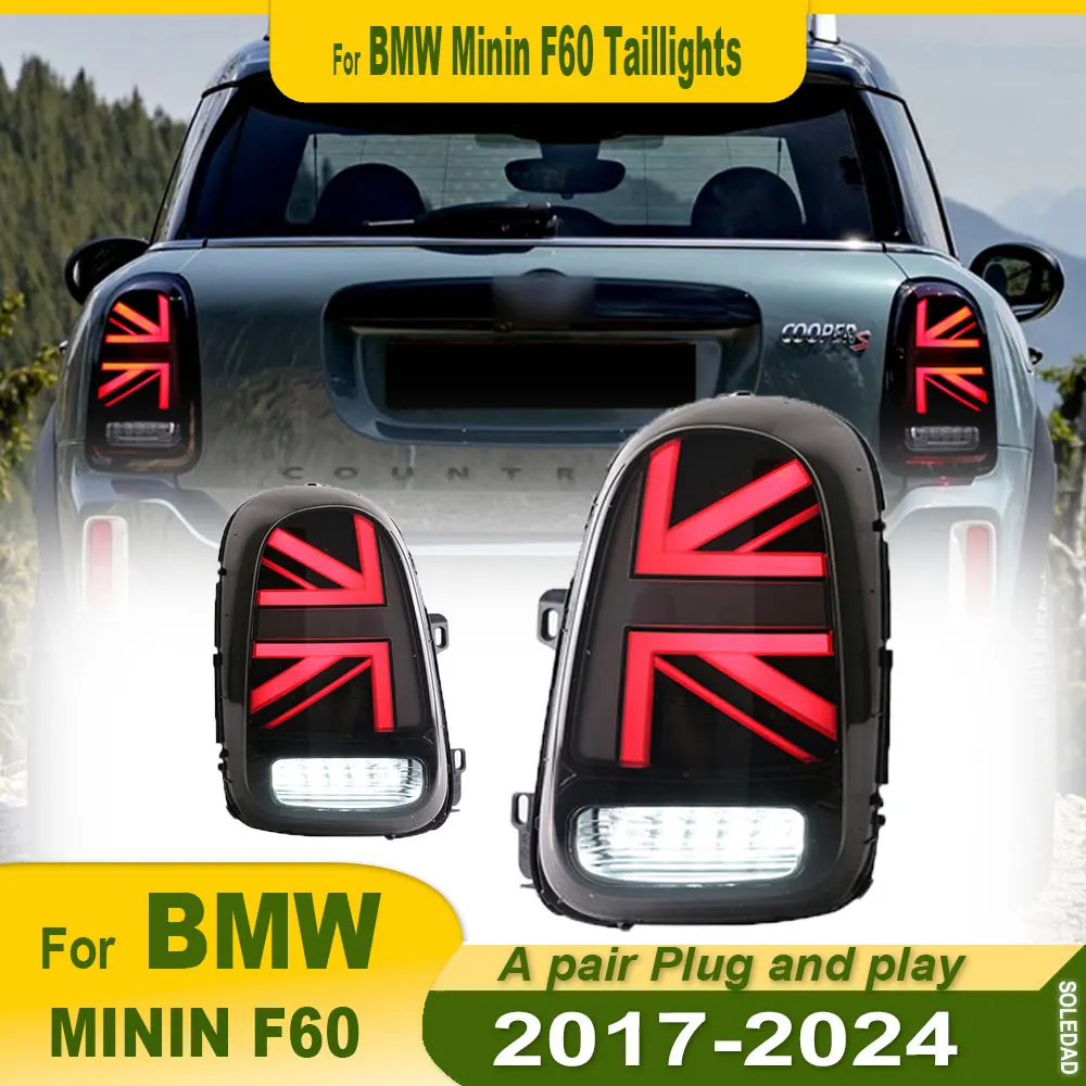 Car Tail Lights For BMW Mini Cooper Countryman F60 2017 2018 2019 2020 2021 2022 LED Rear Brake Reverse Sequential Turn Signals