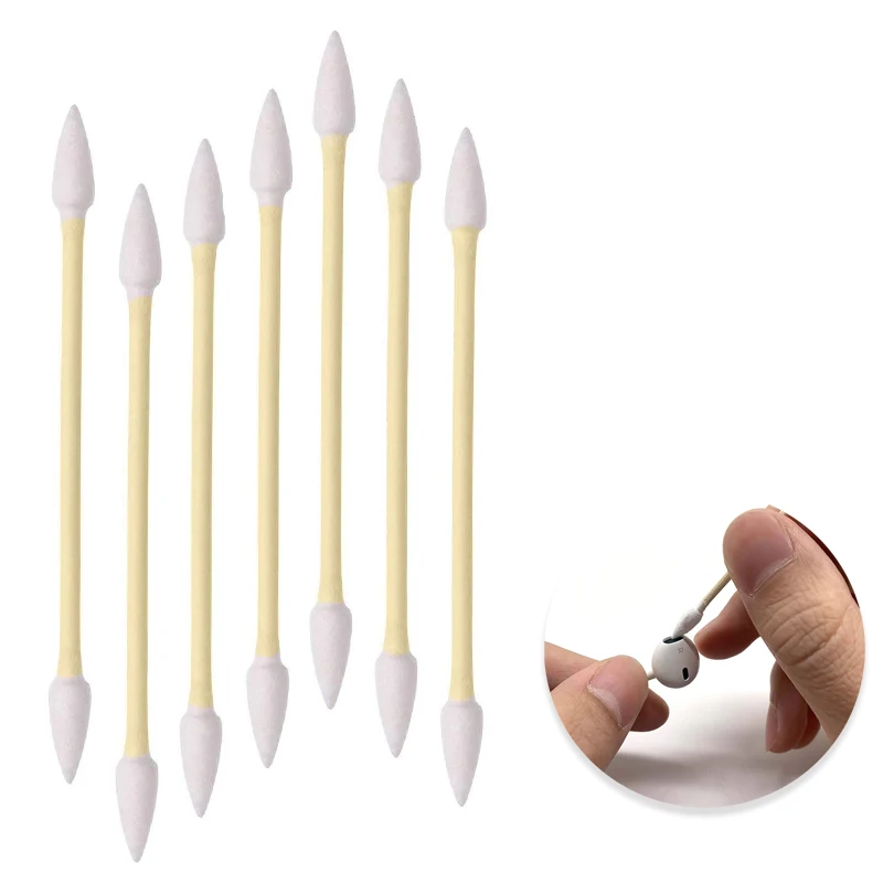 Wattestäbchen mit spitzer Spitze, Wattestäbchen mit Präzisionsspitze, Haustierstäbchen, Bambusstäbchen und doppelspitze, für Outdoor, Make-up, Pflege.