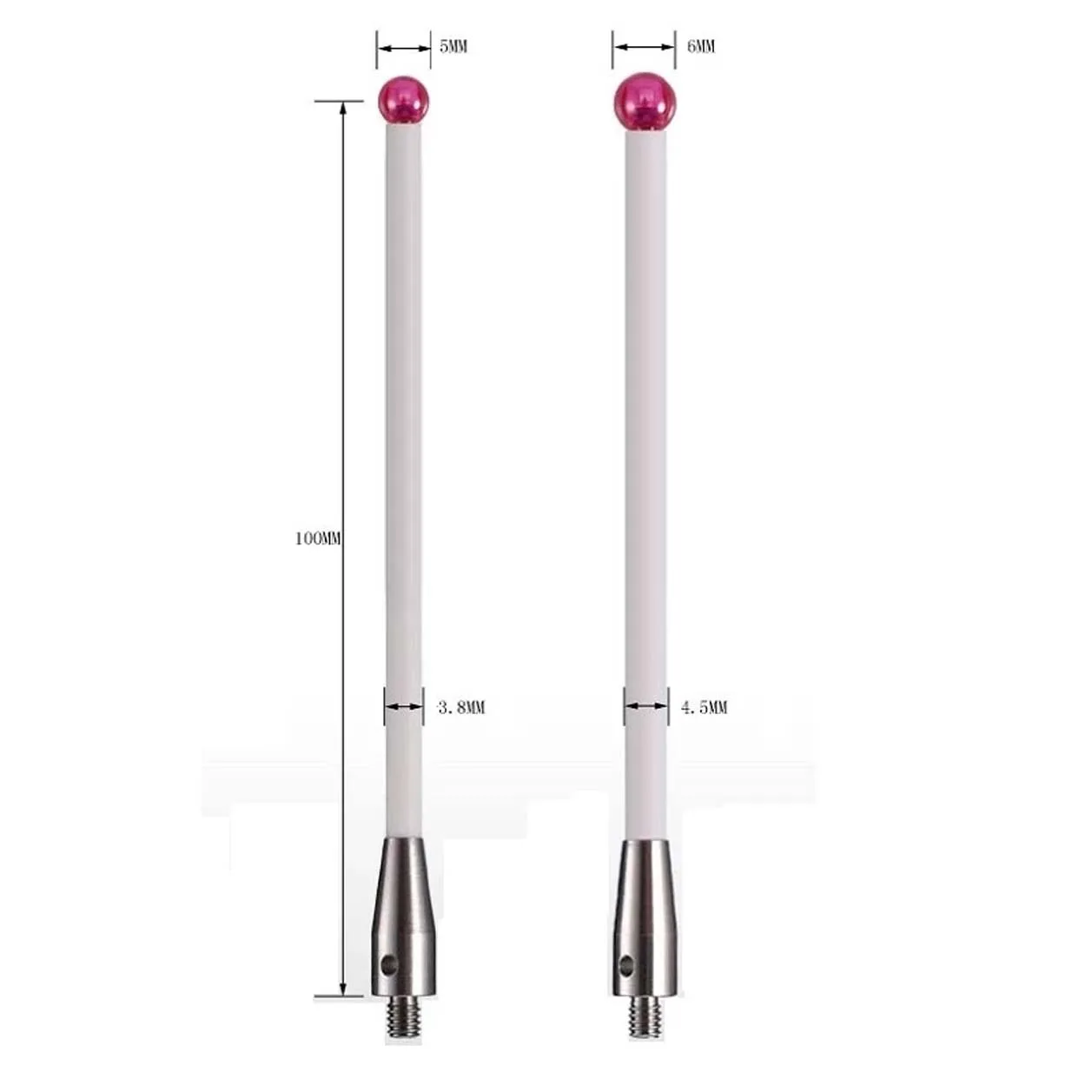 Cabeça Threadruby Cerâmica Styli Rod 3d Tridimensional Medidor Medidor Coordenada Máquina de Medição Cmm Dica Pro 1pc mm od m4 L100