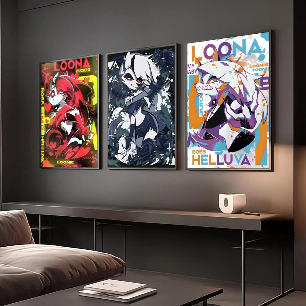 anime Loona H-helluva boss Painting Calligraphy Anti Wrinkle Canvas Poster Wall Art Home Decor for Living Room