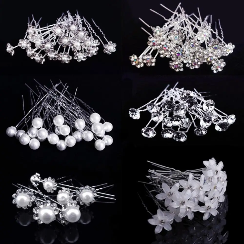 1~4SETS Flower Versatile Use Dazzling Bridal Hairpin With U-shaped Clip Special Occasion Trending Bridal Hairpin