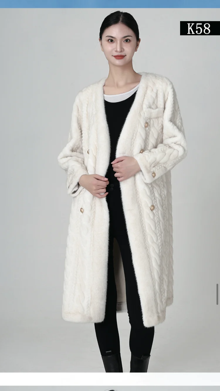 Chaqueta de piel sintética para mujer, abrigo de piel de visón, abrigo de invierno, nuevo