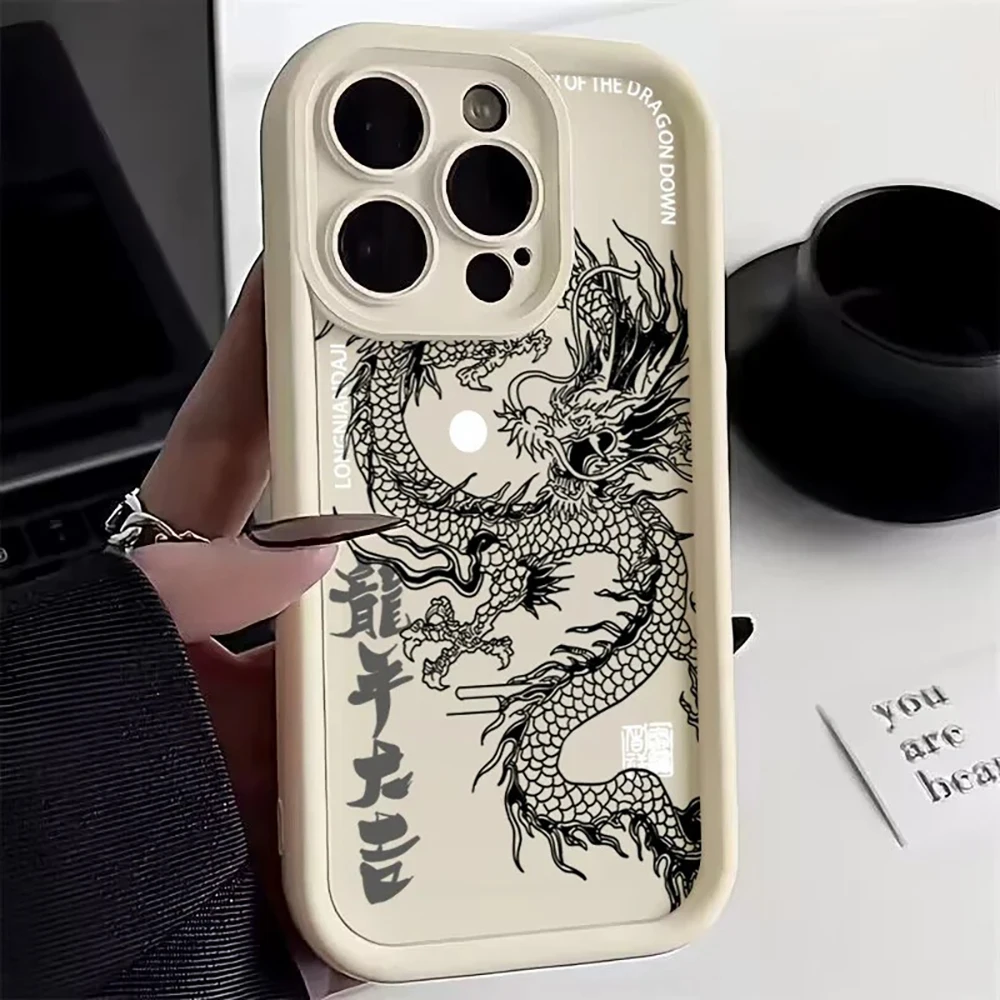 Auspicious Dragon Year Phone Case for Vivo Y50 Y36 35 Y28 Y21 Y20 Y17 Y15s V30e V29 V25 V23 V23e Ladder Soft TPU Cover