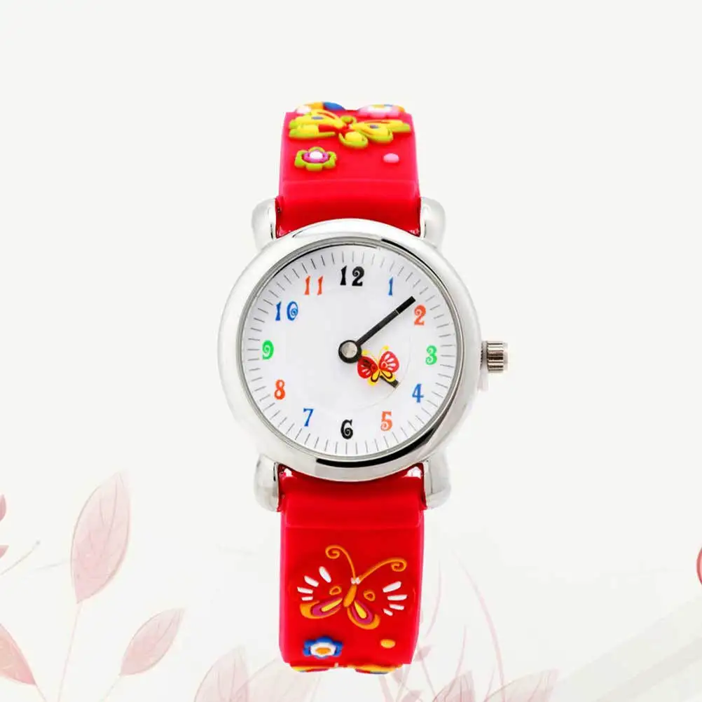 Waterproof Wrist Watch Red Cartoon 3D Pattern Sports Watch Durable Comfortable Quartz Movement 's Gift