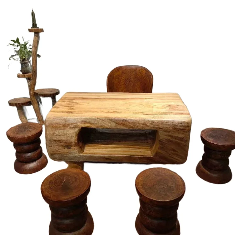 

Whole wood tatami tea table, wabi-sabi wind, Japanese log tea table, retro solid wood
