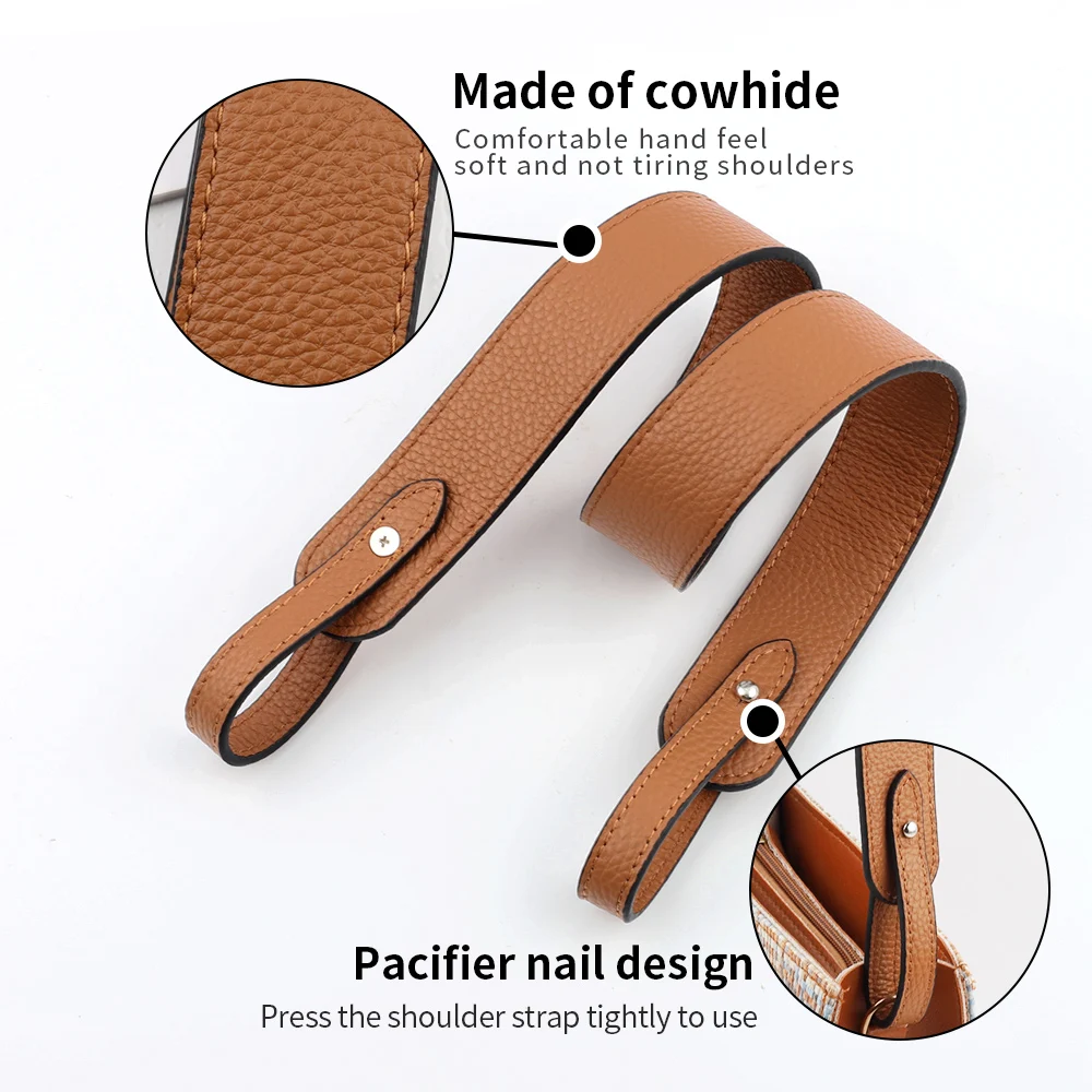 Customized Cow Leather Bag Straps for Bag Women Handbag Handle Wide Belt Shoulder Crossbody Genuine Leather Replacement Strap