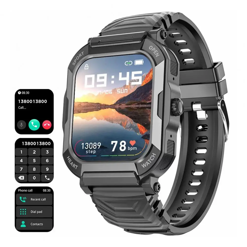 1 Set Multifunctional Bluetooth-Compatible 5.2 Multi-language Support Multiple Smart Reminders Digital Wristwatch Daily Life