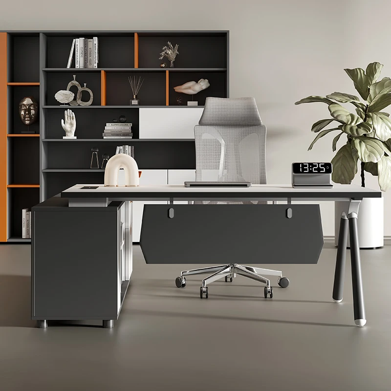 Luxury Computer Office Desks Manager Wooden Modern Corner Office Desks With Drawers Minimalist Furniture Mesa De Trabalho LLOD