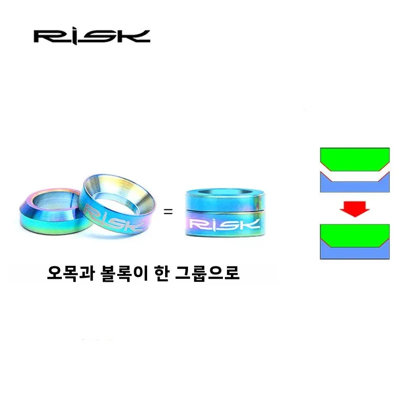 RISK M6 Titanium Bicycle Disc Brake Concave and Convex Washer Gasket Spacer for Shimano XT R M8000 Bike Hydraulic Height Adjust