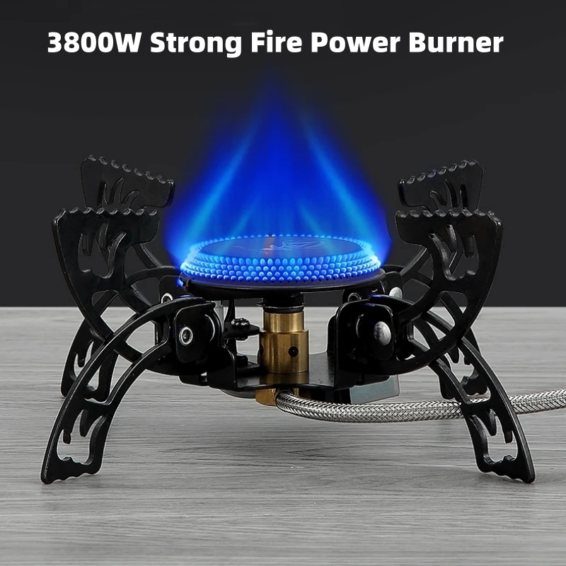 

Strong Firepower Gas Burner Camping Stove Portable Backpacking Tourist Gas Stove Folding Outdoor Furnace Picnic BBQ Cookware