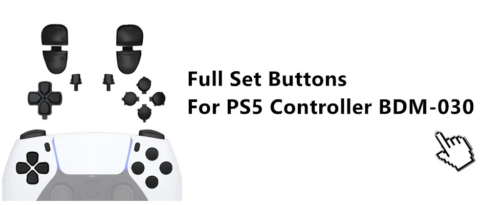 eXtremeRate D-pad R1 L1 R2 L2 Triggers Share Options Face Buttons, Full Set Buttons Compatible with ps5 Controller BDM-010 & 020