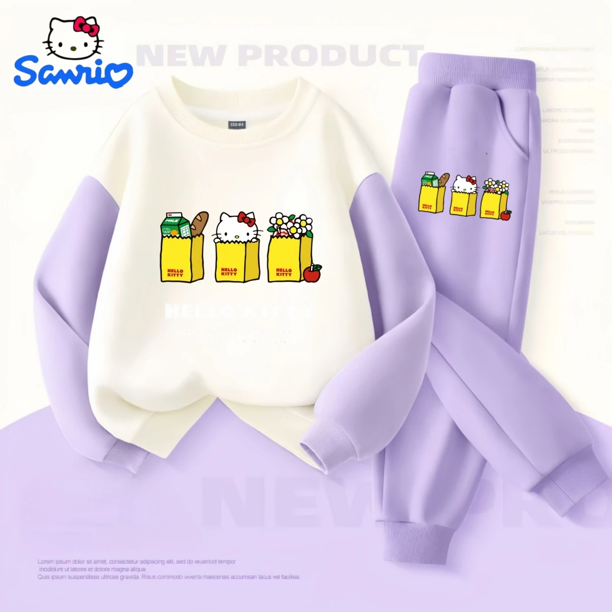 

Sanrio Baby Girl Clothes Set Autumn Kid Hello Kitty Printed Sweatshirts Pullover Top & Pants 2pcs Suit Children Boys Tracksuits