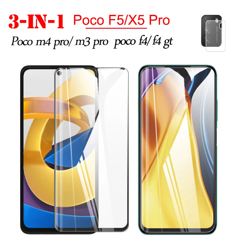 

poco f5 pro protective tempered glass for xiaomi poco m4 pro 4g verre trempe for pocco m3 pro 5g xaomie poko m4 pro f4gt pokof4 gt poco f4 gt protection camera poco x5 pro