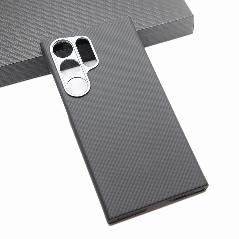 ZXKE-Carbon Case for Samsung Galaxy S24Ultra, Embedded Iron Sheet, Magnetic Car Support, Magsafe, 600D Aramid Fiber Shell