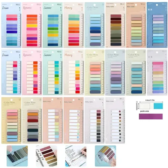 34/40pcs colori casuali note adesive autoadesive leggere libri segnalibri Tabs blocco note cancelleria estetica