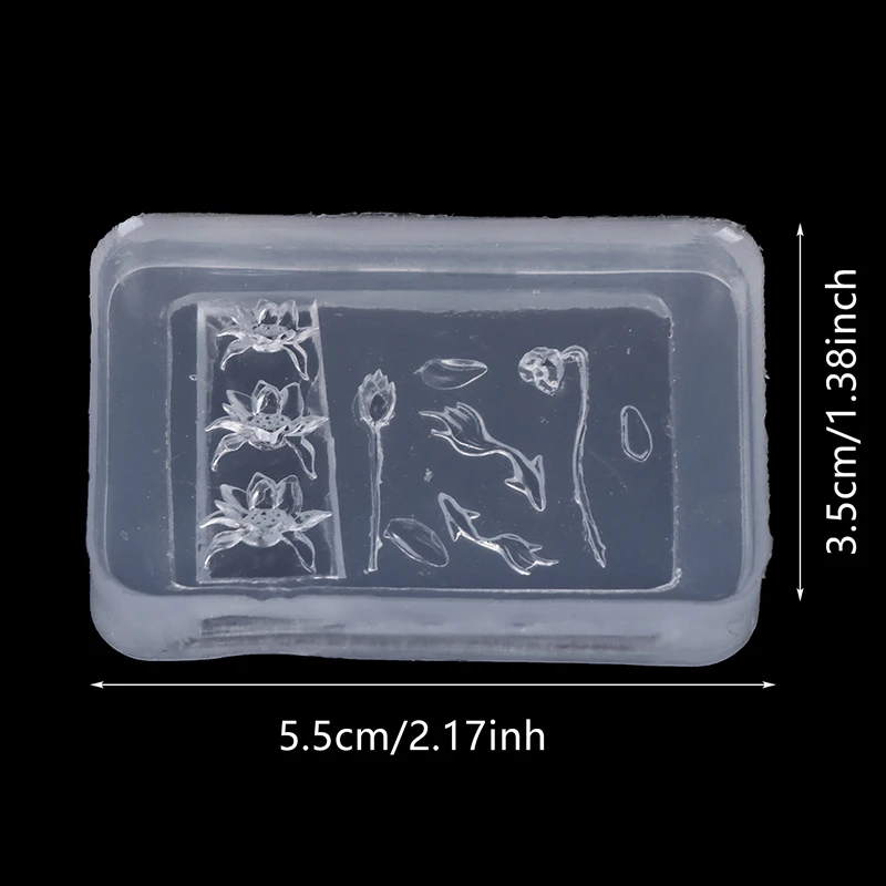 Flowers Series Embossed 3D Curved Nail Mold Lotus Flower Goldfish Diy High Transparent Nail Templates Nail Mold Art Decoration