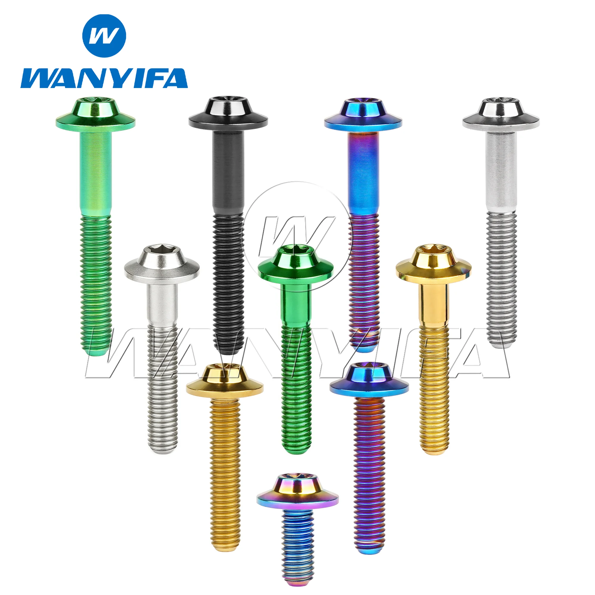 Wanyifa Titanium Bolts M5 M6x10 /12/15/20/25/30/35mm Butterfly Head Without Marking for Motorcycle Disc Brake Screws