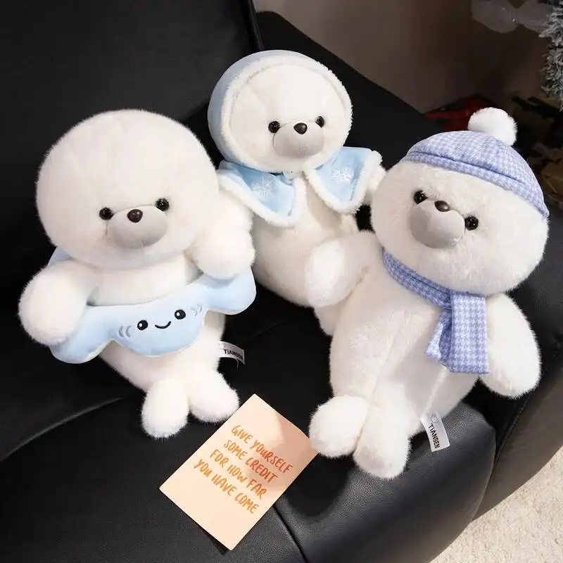 15/20/30cm Lcelandic Seal Plush Toy Cute Devil Fish Style Seal Doll Kawaii Animal Wearing A Cloak Toy Kid Birthday Gift