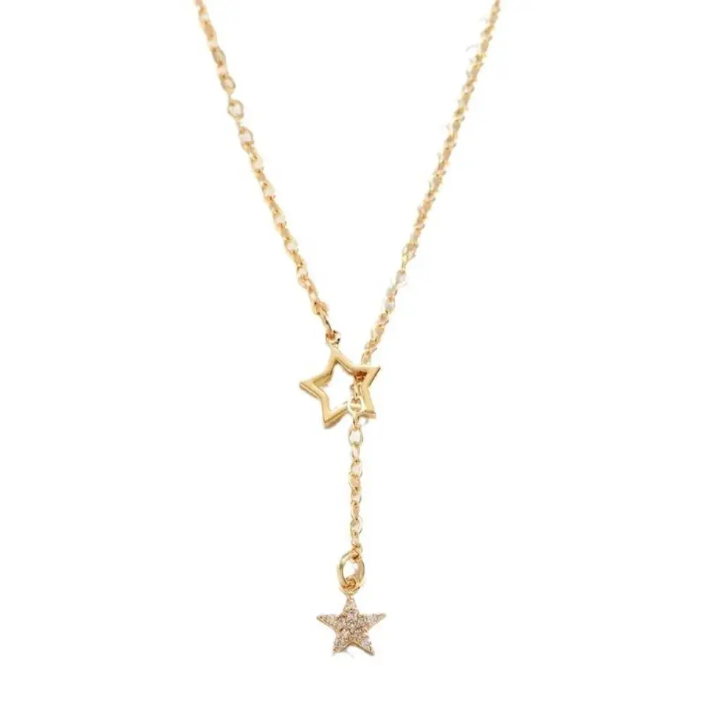 

Sparkling Star Pendant Necklaces Korean Style Gold/Silver Sweet Clavicle Chain Iron Exquisite Shiny Neck Accessories Ornament