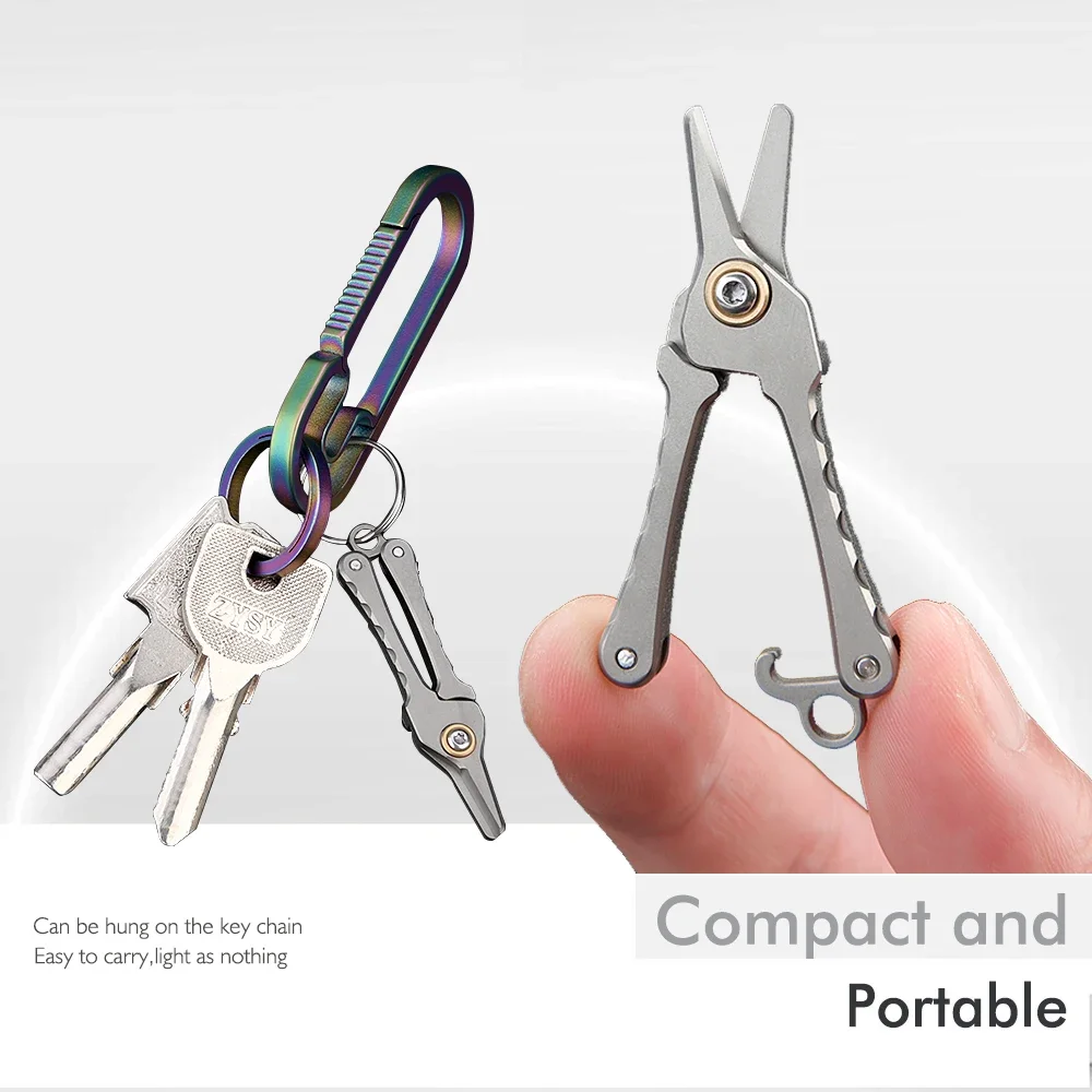 Suitable for titanium alloy mini scissors, unisex nose hair trimmer, portable keychain pendant, beard trimming, eyebrow trimming