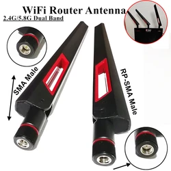 12dbi Wifi Antenne 2.4Ghz 5Ghz 5.8Ghz Rp Sma Mannelijke Universele Antena Wifi Voor Asus Versterker Wlan Router signaal Booster Antenne