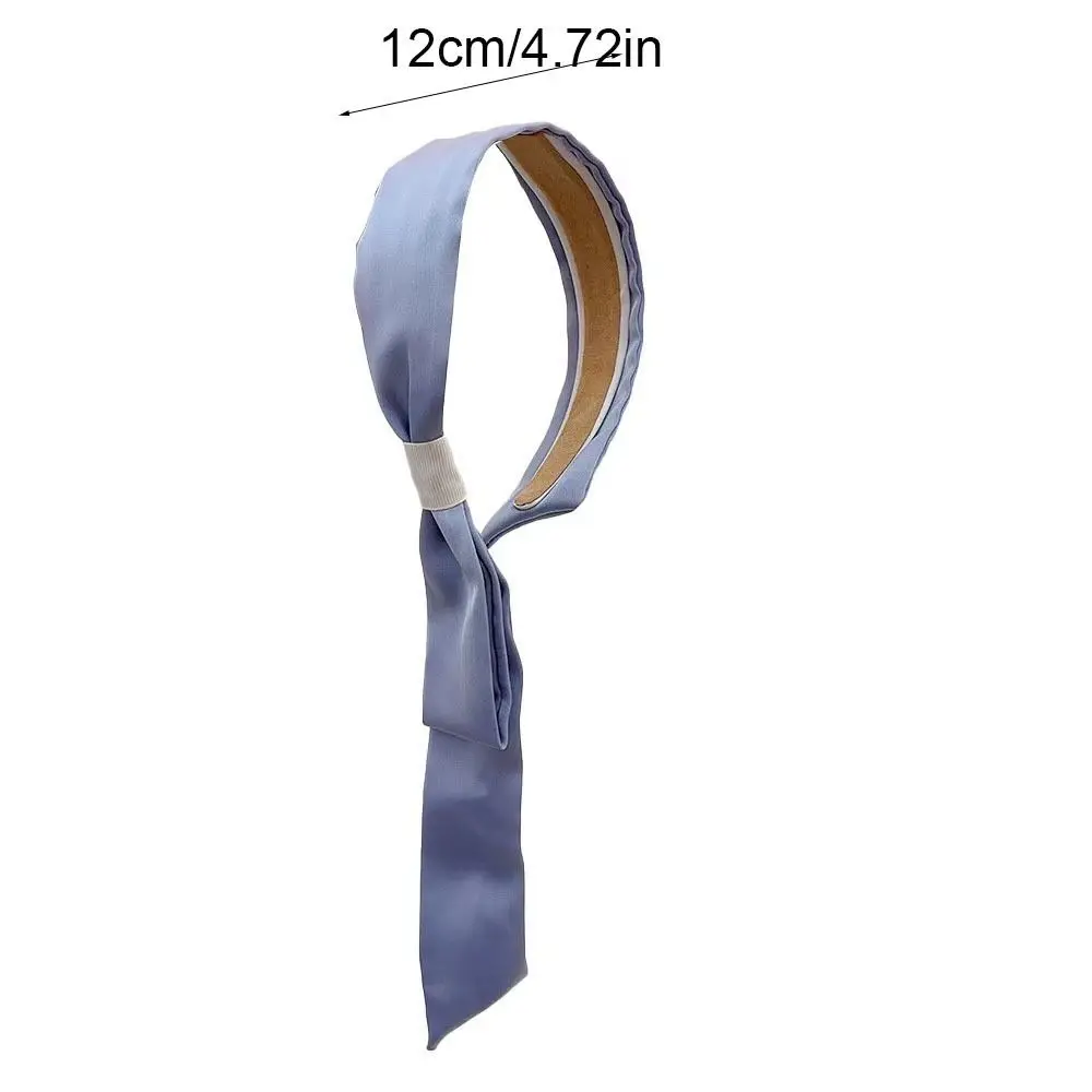 Милая лента с бантом, повязка для волос, однотонная повязка на голову с бантом в корейском стиле, головные уборы, аксессуары для волос, обруч для волос для девочек
