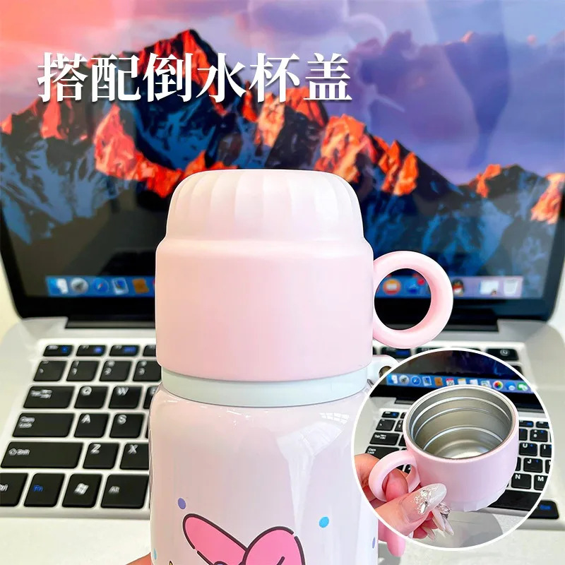 Sanrio Doppia tazza termica per bere Hello Kitty Kuromi Coperchio per bottiglia d'acqua simpatico cartone animato di grande capacità Regalo per ragazze di alto valore
